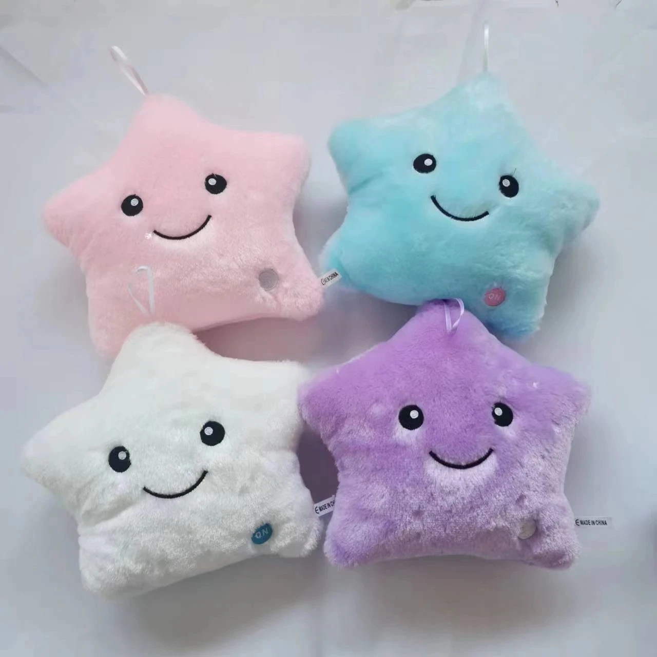 20cm Cute Luminous Star Pillow Creative Stuffed Plush Glowing Colorful Stars Cushion Plush Toy Led Light Toys Gift For Kids 6