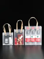 Sac à main en plastique givré Transparent, 10 pièces, en plastique de haute qualité, avec Style Simple et à la mode, Transparent givré 5
