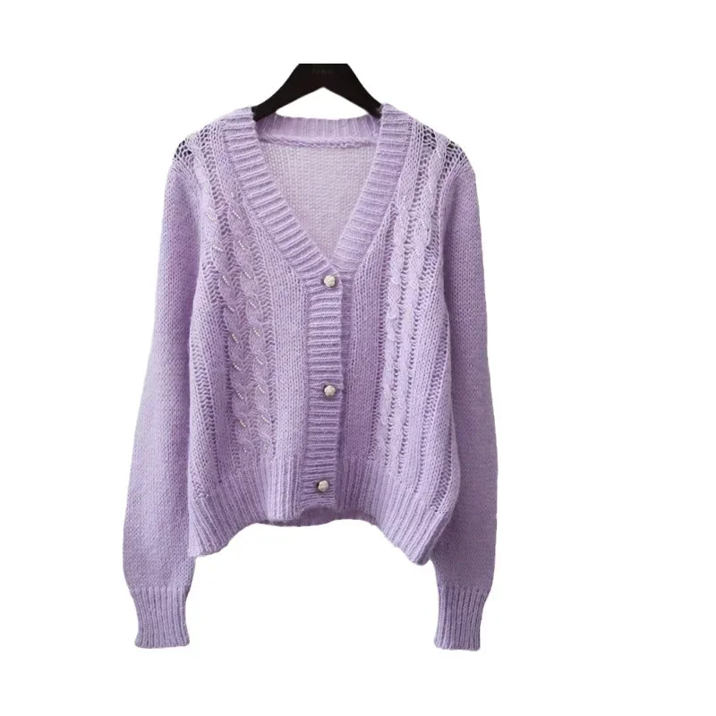 AKEP 売れ筋商品|||エーケプ カーディガン アウター レディース Cardigans Purple EAST19AME25-LILMO-1-large.jpg?
