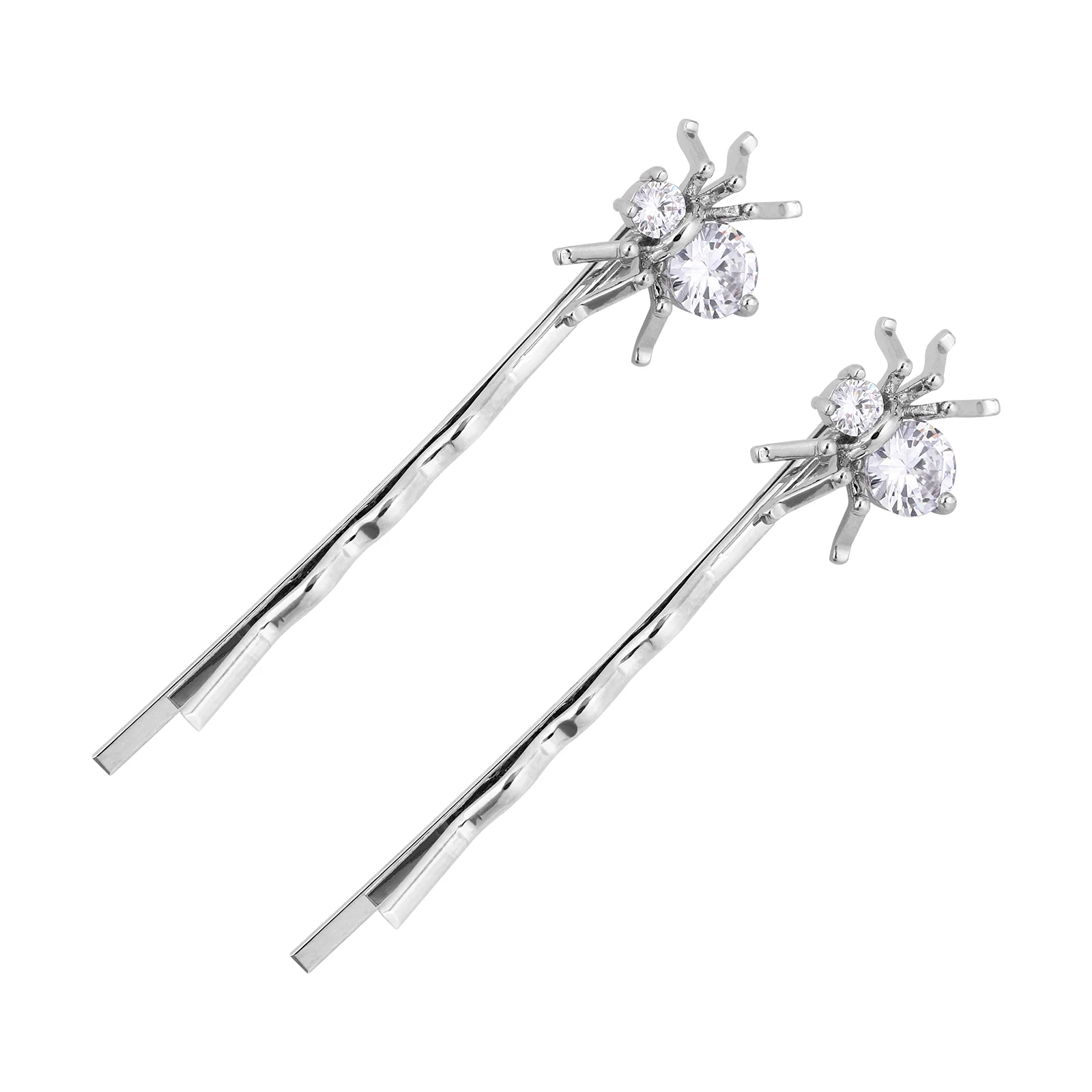 

1 Pair of Funny Zircon Spider Hairpins Simple Hairpins Headdress Barrettes Hair Accessories for Girl Woman Lady (White