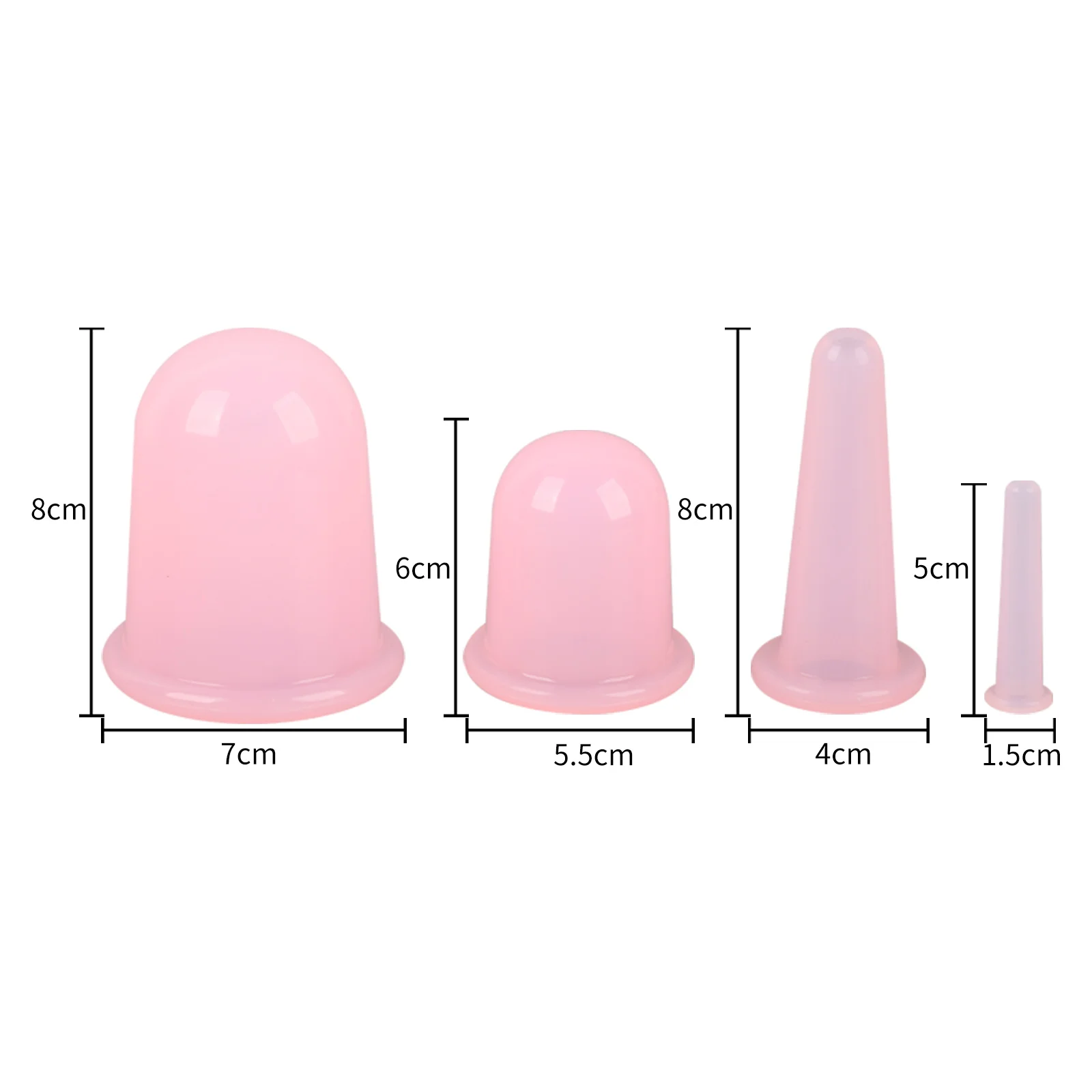 ZHOGNYAN TAIHE Cupping Therapy Sets 4Pcs Silicone Cupping Set Cellulite Remover Vacuum Suction Massage Cups for Relieve Pain 4
