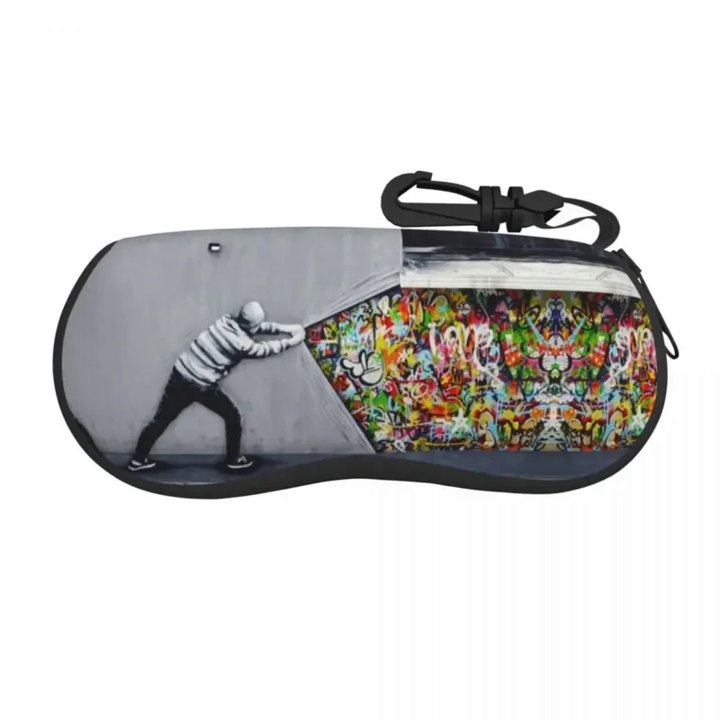 

Banksy Uncovering Graffiti Eyeglass Glasses Case Men Women Soft Street Art Sunglasses Protective Box