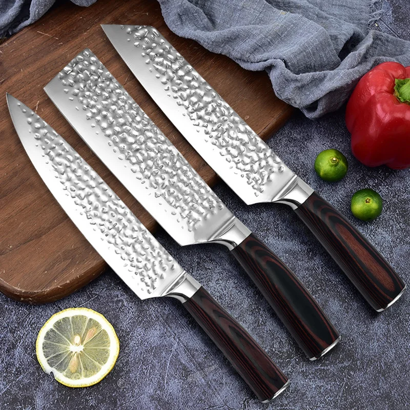 

Cleaver Knife Set Forged 5Cr15Mov Stainless Steel Meat Fish Slicing Vegetables Cutter Japanese Chef Knife Butcher Kitchen Knives