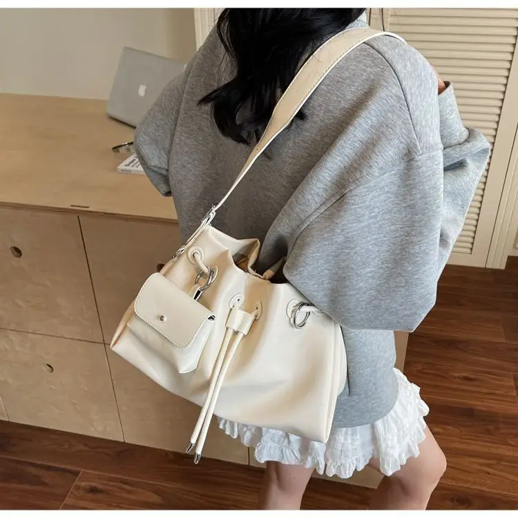 JIAERDI Vintage Green Bucket Bag Purse Women Versatile Casual Luxury Design Crossbody Bags Female Retro Y2k Handbag Aesthetic