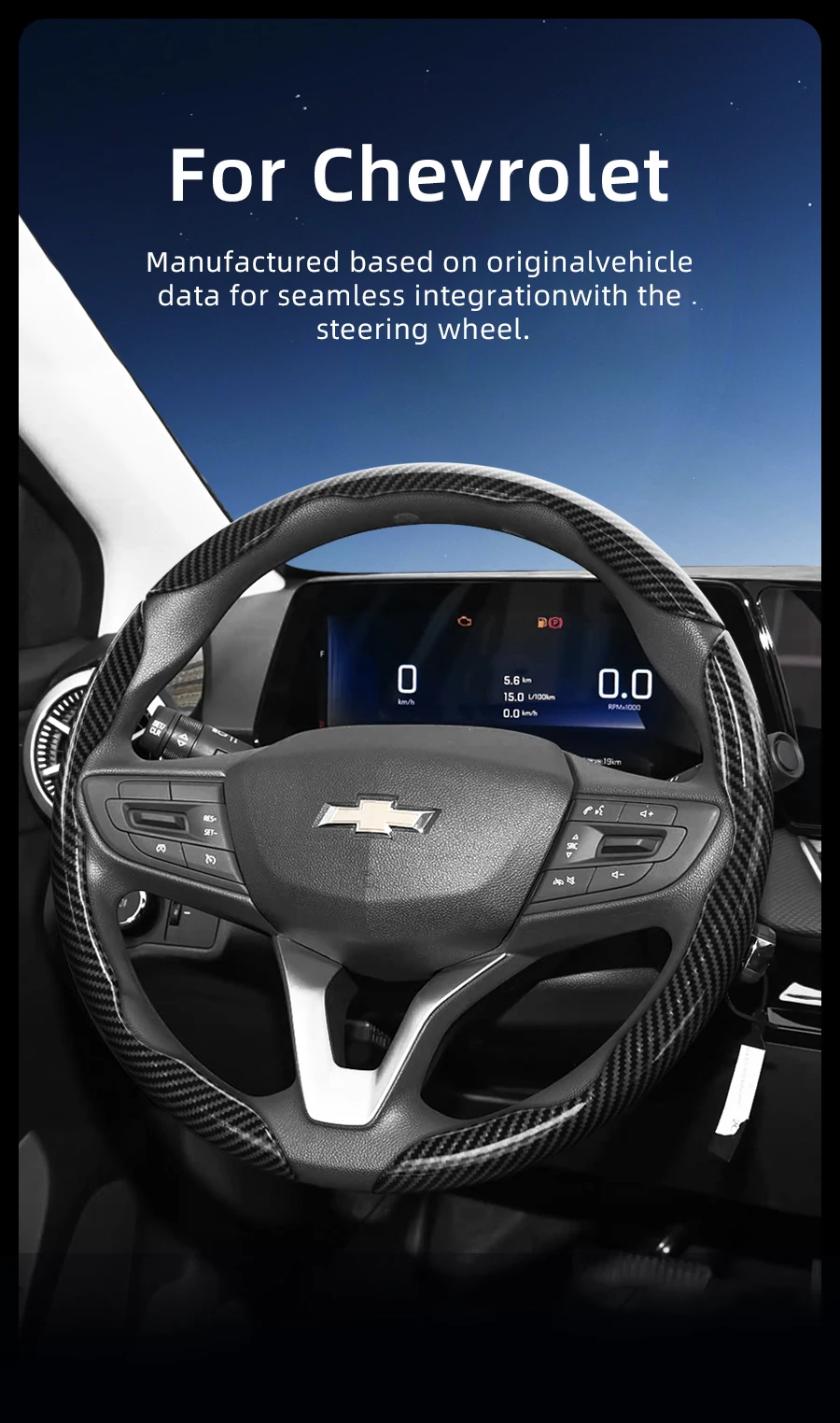 Passend für Renault Carbonfaser-Textur Lenkradbezug mit segmentiertem Schnellverschluss-Design Sandero Clio Duster Captur Master Kwid Trafic Austral Arkana Megane Kangoo Express Megane-E Kardian – Detail 1