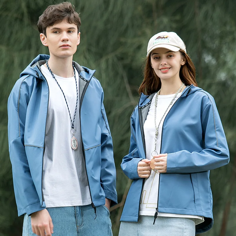 

Men Women Spring Autumn Windbreaker Couple Windshield Jacket Breathable Coat Male Female Camping Jackets Work Wear Clothes