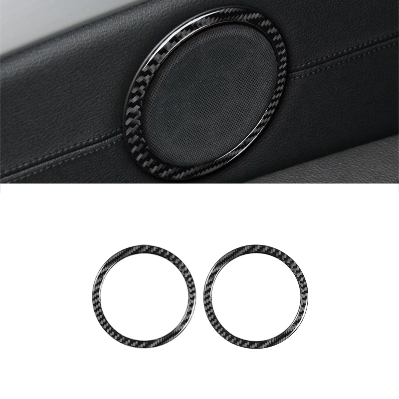 

2PCS For BMW Z4 E89 2009-2016 Carbon Fiber Car Interior Door Audio Speaker Trim Ring Stickers Auto Accessories Interior