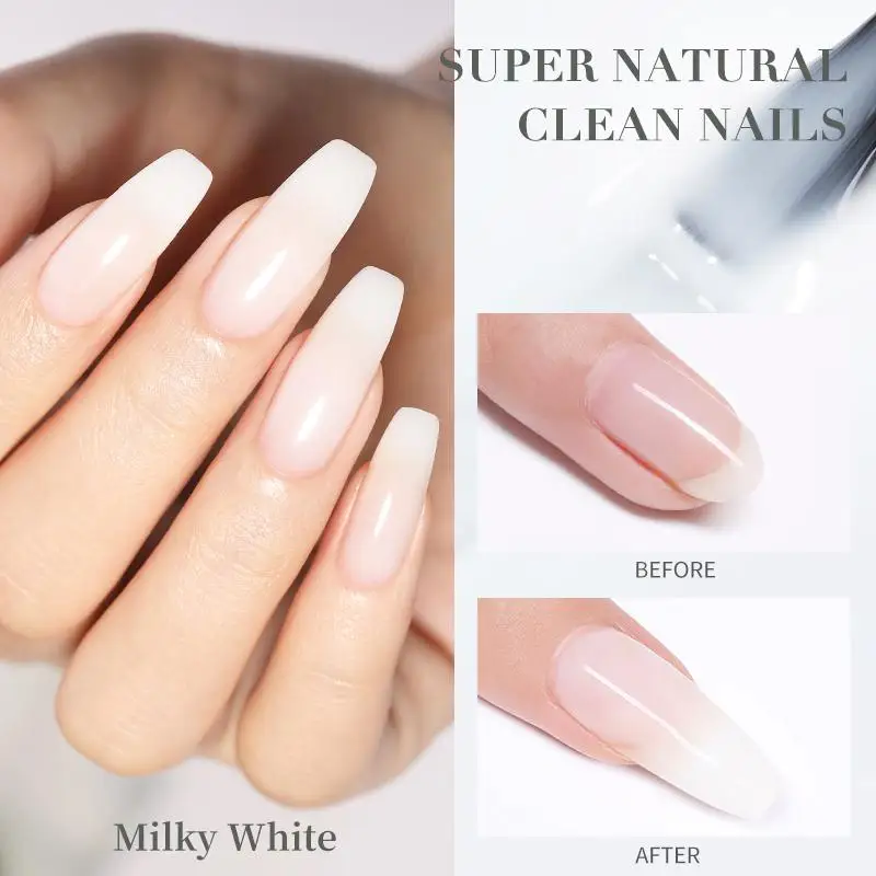 Born Pretty Milky White Gel Nail Polish Jelly White Nail Extension Gel  Reinforcement Gel Translucent Soak Off Uv Gel Manicure - Nail Gel -  AliExpress