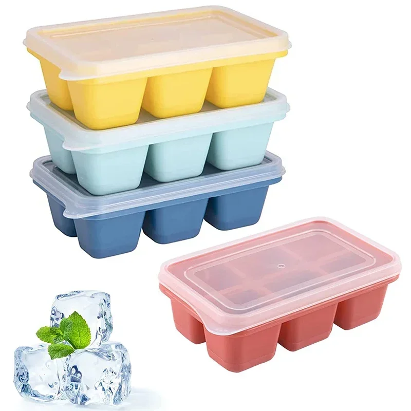 Set di 2 stampi per cubetti di ghiaccio in silicone impilabili, stampo per cubetti di ghiaccio con coperchio per bambini, stampi per cubetti di ghia | Leroy Merlin