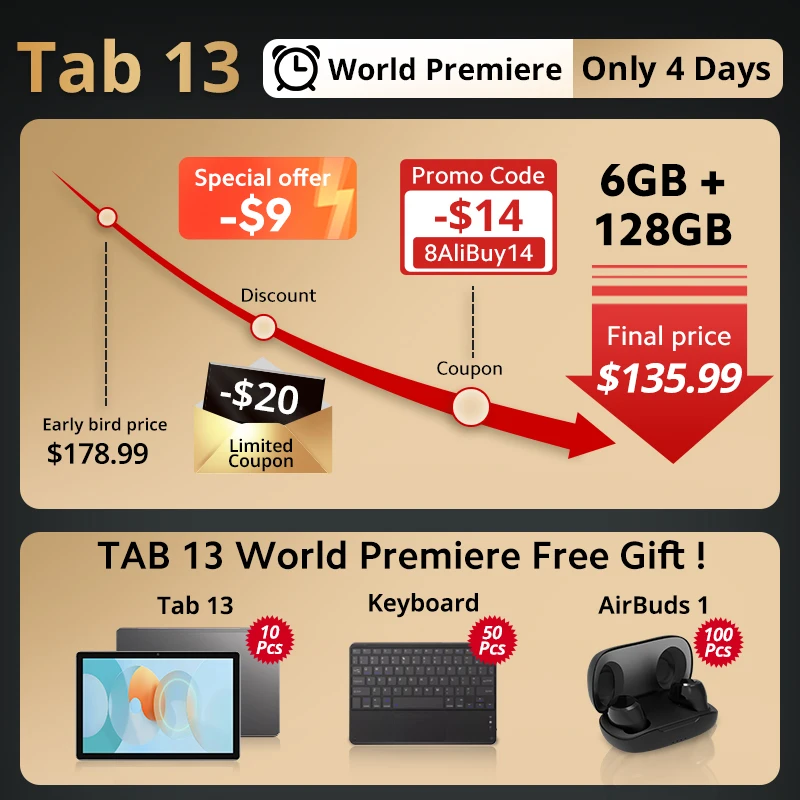 【Światowa premia】 blackview Tab 13 Tablet Pad MTK Helio G85 Octa core 6GB + 128GB 7280mAh 10.1 ''FHD + Display android 13MP Camera 2 【Światowa premia】 blackview Tab 13 Tablet Pad MTK Helio G85 Octa core 6GB + 128GB 7280mAh 10.1 ''FHD + Display android 13MP Camera 2