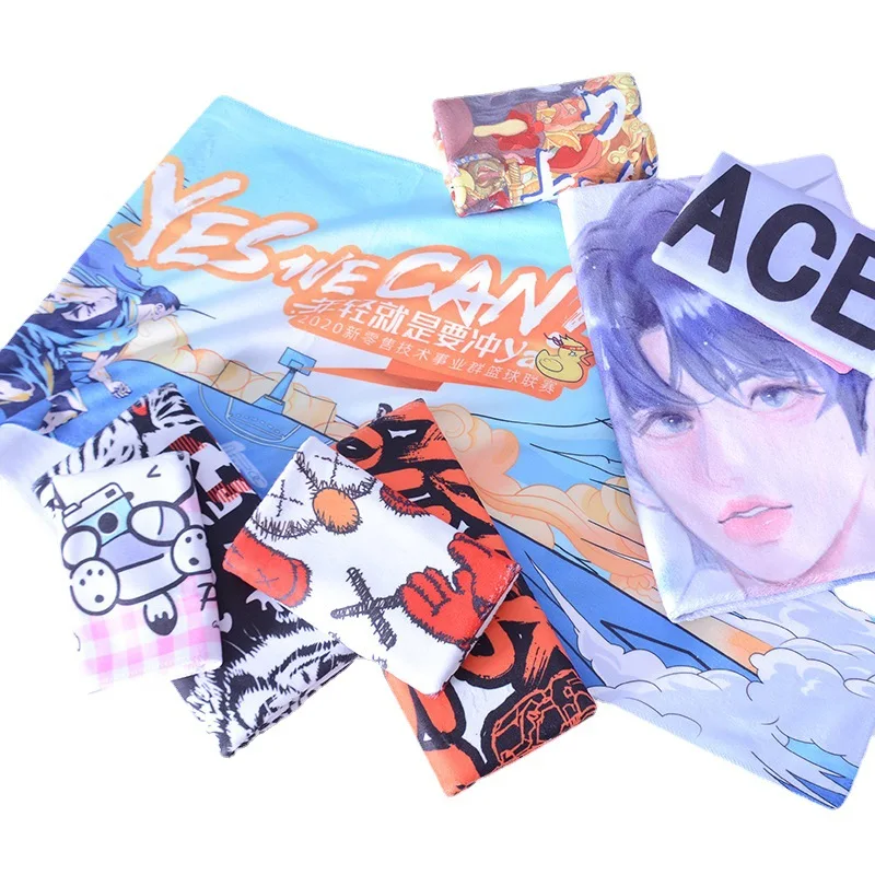 Customized printed sports towels for promotional activities, fitness marathons, running events, and sports towels