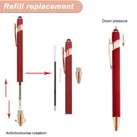 5-10 Pack 2-in-1 Stylus Pen, Retractable Ballpoint Pen w/ Stylus Tip for Touch Screen, Metal, 1.0mm Black Ink 3