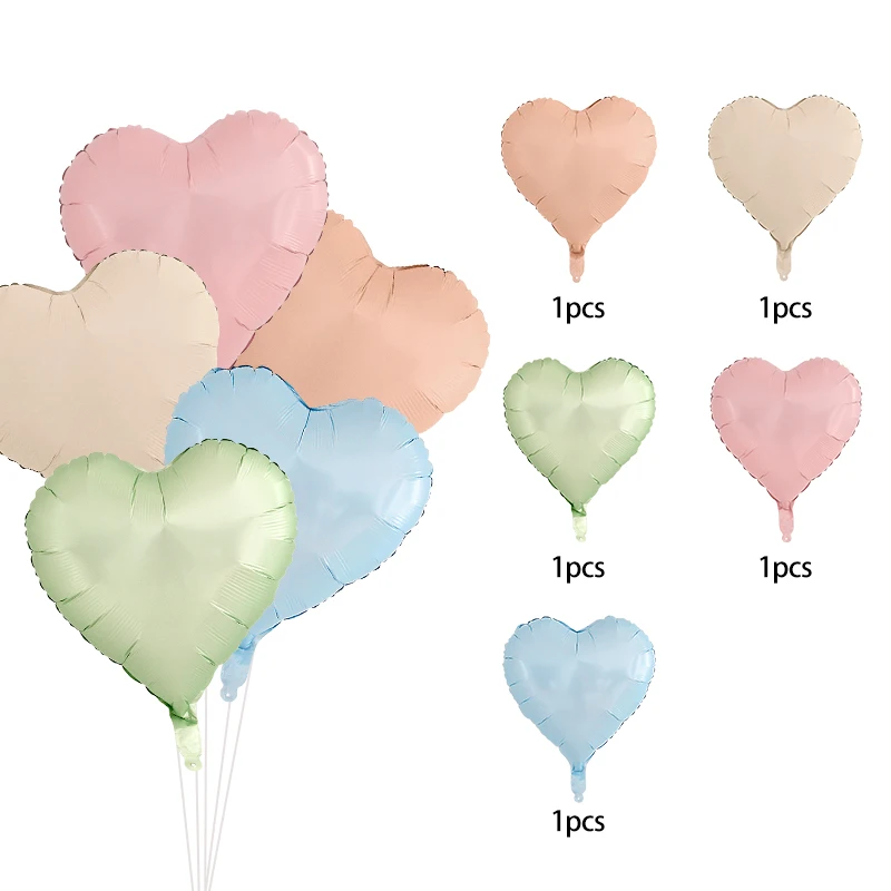 

5pcs 18inch Cream Caramel Color Pentagonal Star Heart Round Aluminum Foil Balloon Birthday Wedding Anniversary Party Decoration