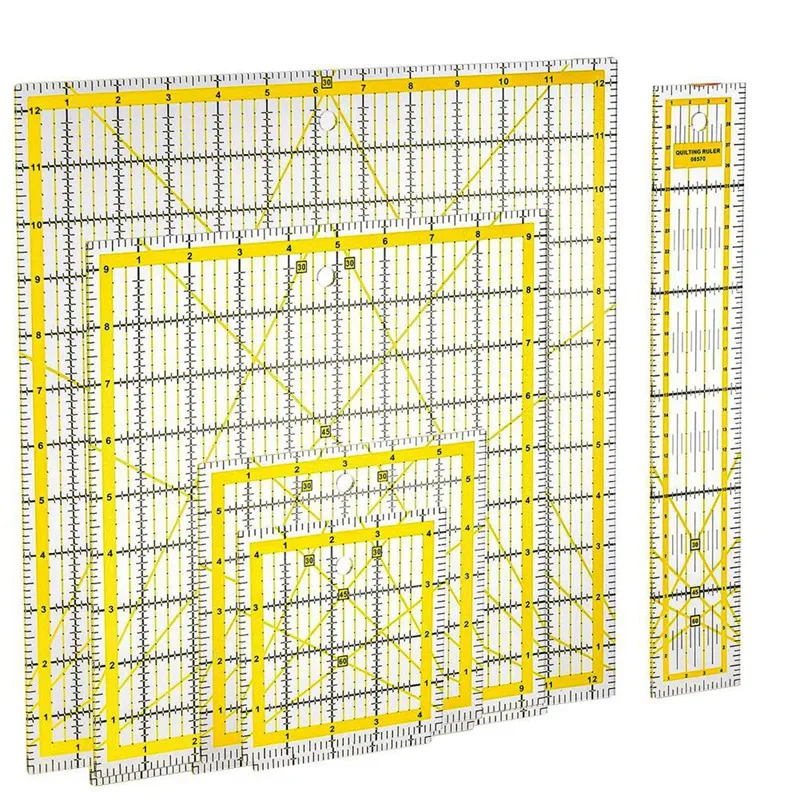 5-Pack-Acrylic-Quilting-Ruler-Set-Kit-Square-Acrylic-Quilter-Ruler ...