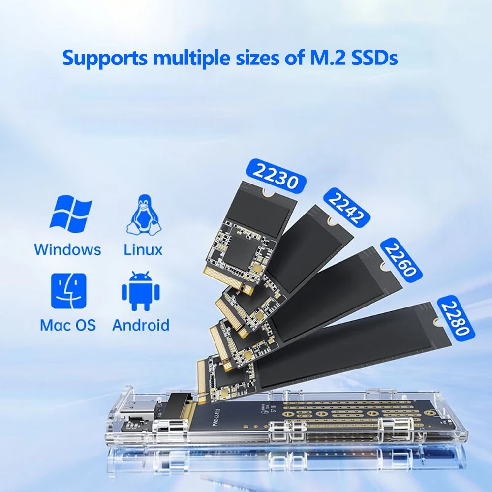 Фото 10 Гбит/с M.2 корпус NVMe NGFF SATA SSD USB C адаптер внешний жесткий диск Nvme чехол для ноутбука смартфона ПК Внешний жесткий диск №4