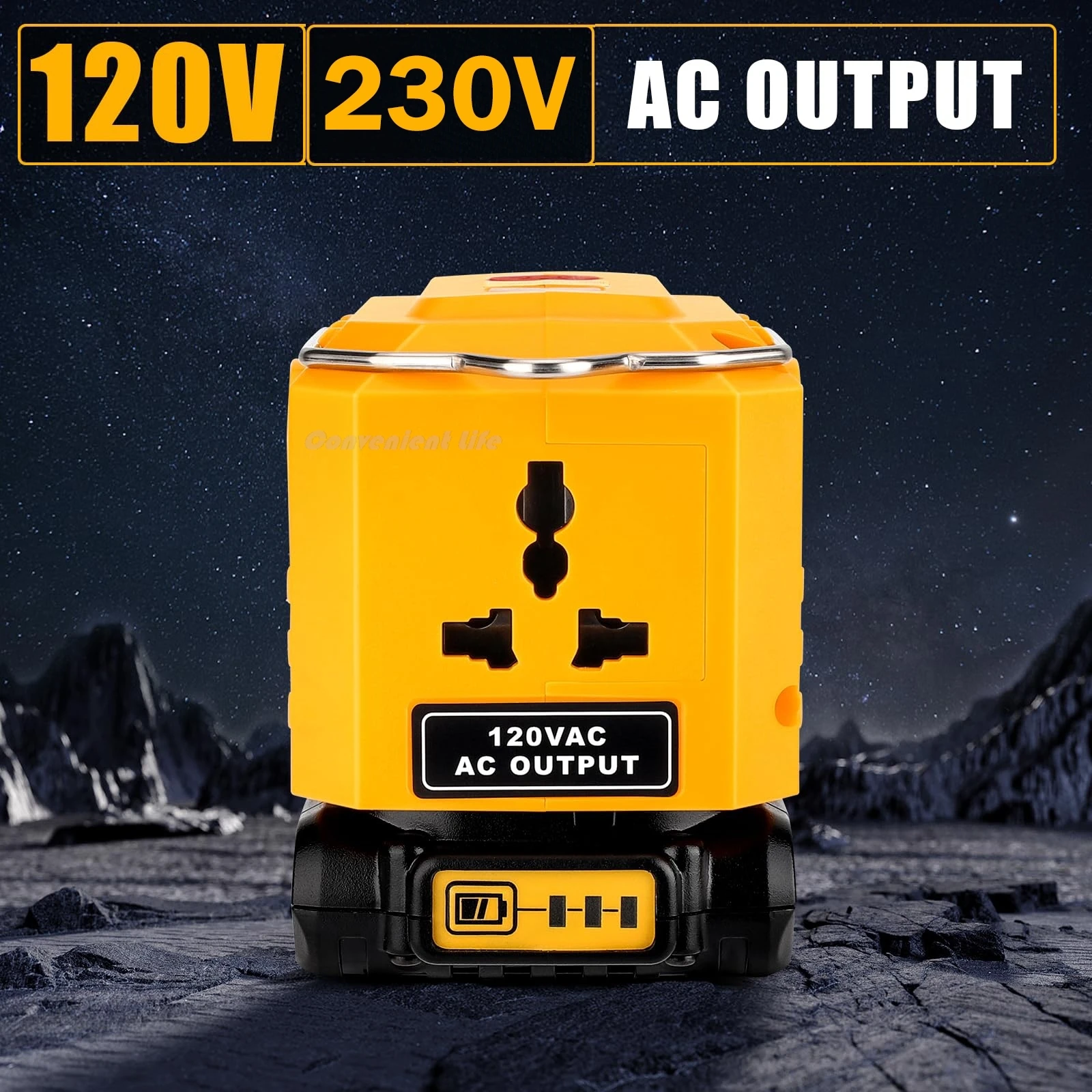 Portable Inverter for Dewalt 20V Battery 200W DC to AC 120-220V Adapter with USB