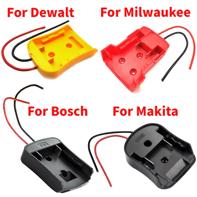 New For Makita Bosch Milwaukee 18v 14.4V Battery Mount Dock Power Connector  With 14Awg Wires