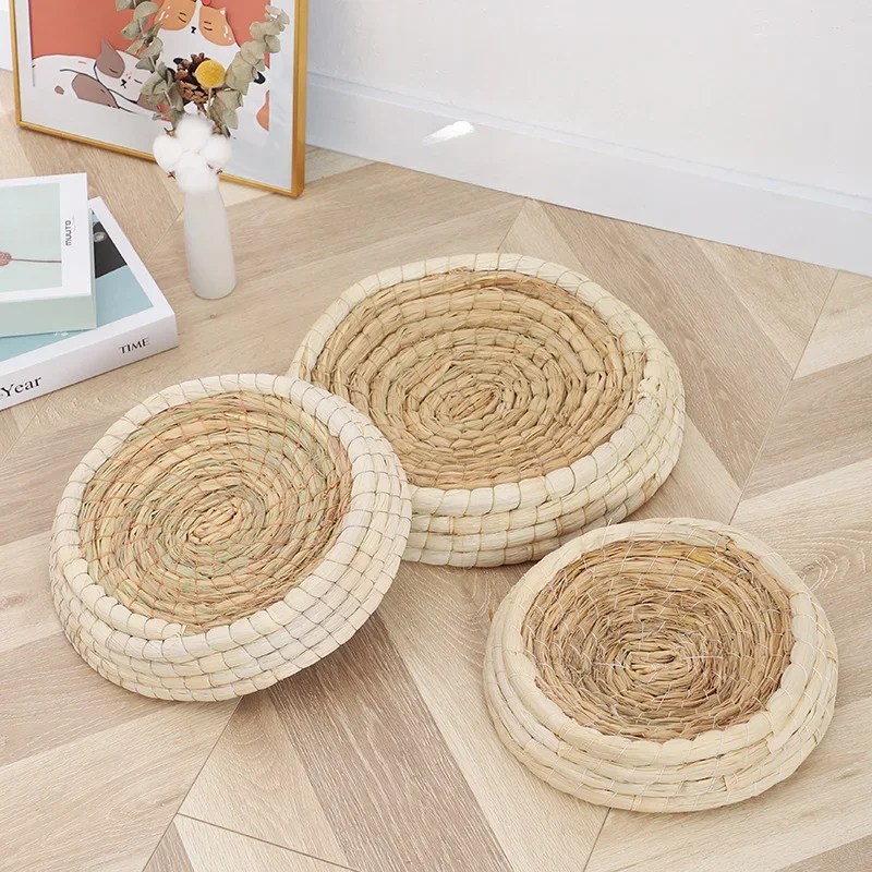 Grass Woven Pigeon Nest Carrier Pigeon Nest Hatching and Breeding Corn Husk Anti Rollover Grass Pet Supplies Bird Nest