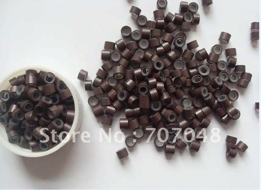 미니 깃털 헤어 링 비즈 연장용 실리콘 마이크로 비즈 링크 1000개입