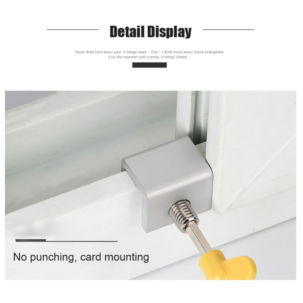Description Picture 4 of item1-5Pcs Window Lock Security Lock Limit Sliding Door Windows Restrictor Child Safety Anti-theft Door Stopper Home Improvement
