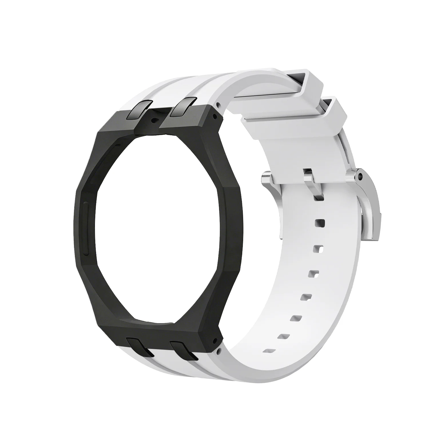 2in1 Bioceramic Case&Silicone Strap For Swatch x AP Royal pop Pocket watch bands Modification kit integrated Silicone Wirstband