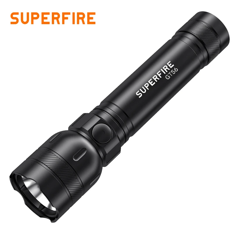 

SUPERFIRE GTS6 мини-фонарик высокой мощности для повседневного использования, USB-C, перезаряжаемый, встроенный аккумулятор 18650, Ультраяркий фонарь для кемпинга