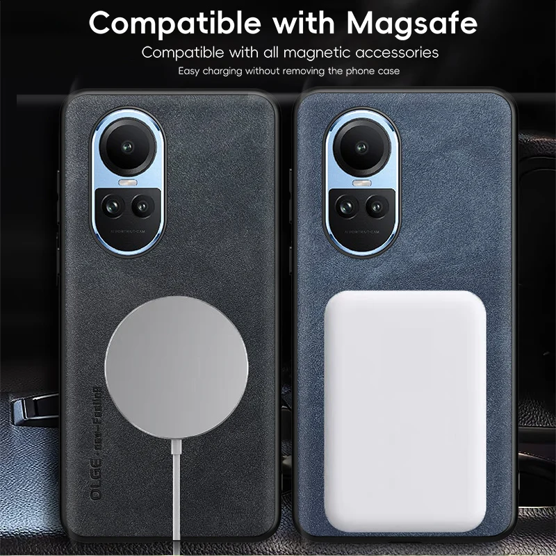 Premium Sheepskin Magnetic TPU Soft Edge Anti-Drop Phone Case