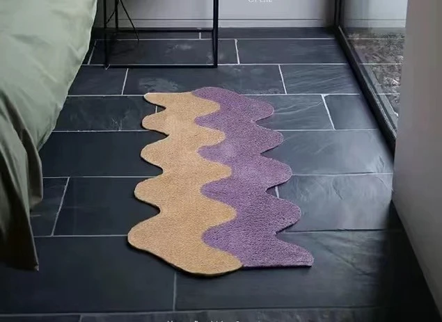 Modern Flocking Carpet for Bedroom Living Room Bathroom Soft Plush Long Runner Rug NonSlip Floor Mat Easy Clean Flocked Material