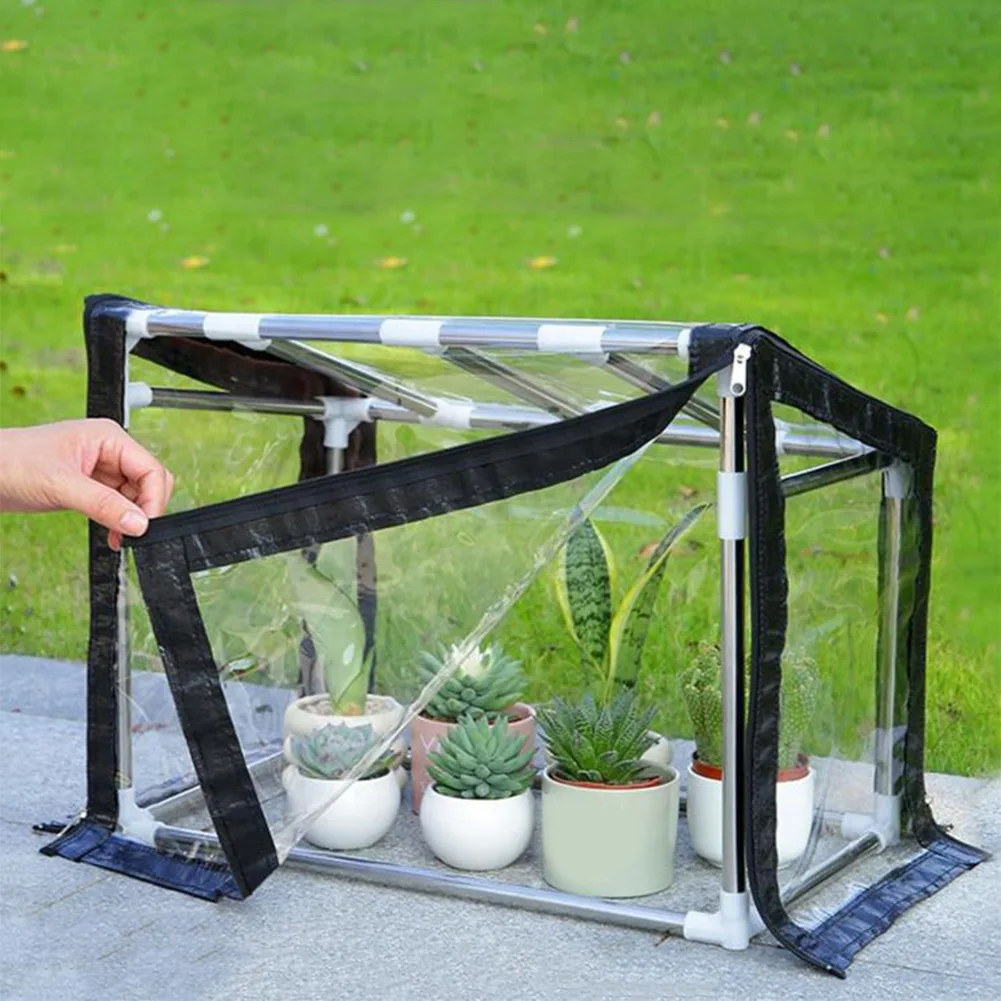 Klare, regenfeste Folienabdeckung, kleines Gewächshaus, Garten-Sonnenzelt ohne Gestell, für Garten, Hof, Balkon