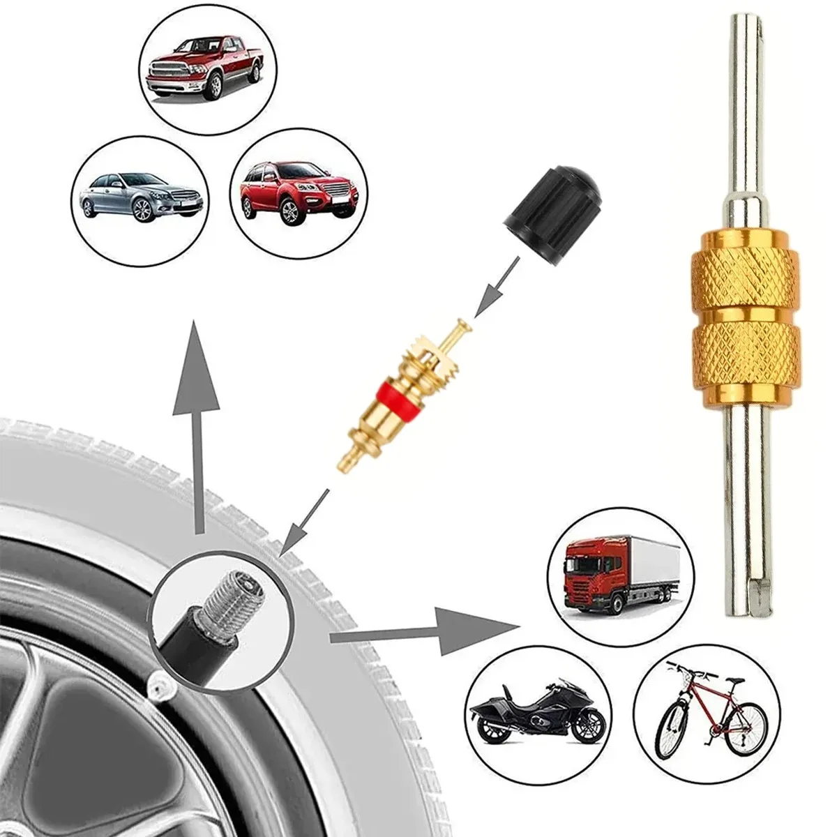 Universal Tire Valve Core Remover Installer Tool Image 5