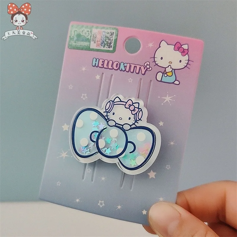 Hello Kitty Hairclips Kawaii Hair Accessories Sanrio Baby Girl Bows