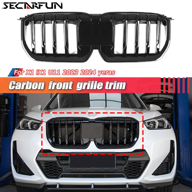 Dual Slat Kidney Grill Radiator For BMW X1 iX1 U11 2023 Auto Front Bumper  Carbon Racing Grille Trim ABS Plastic U11 Accessories - AliExpress