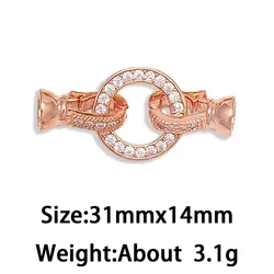 Elegant Zircon Connector for DIY Jewelry Making - Gold/Silver Round or Heart Design (LJK90-2-Rose Gold)