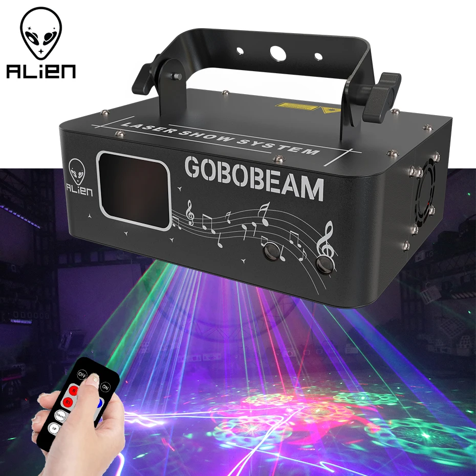 ALIEN 500mw RGB Laser Beam Line Scanner RG Patterns 2in1 Projector DJ Disco Holiday Party Wedding Bar DMX Stage Lighting Effect