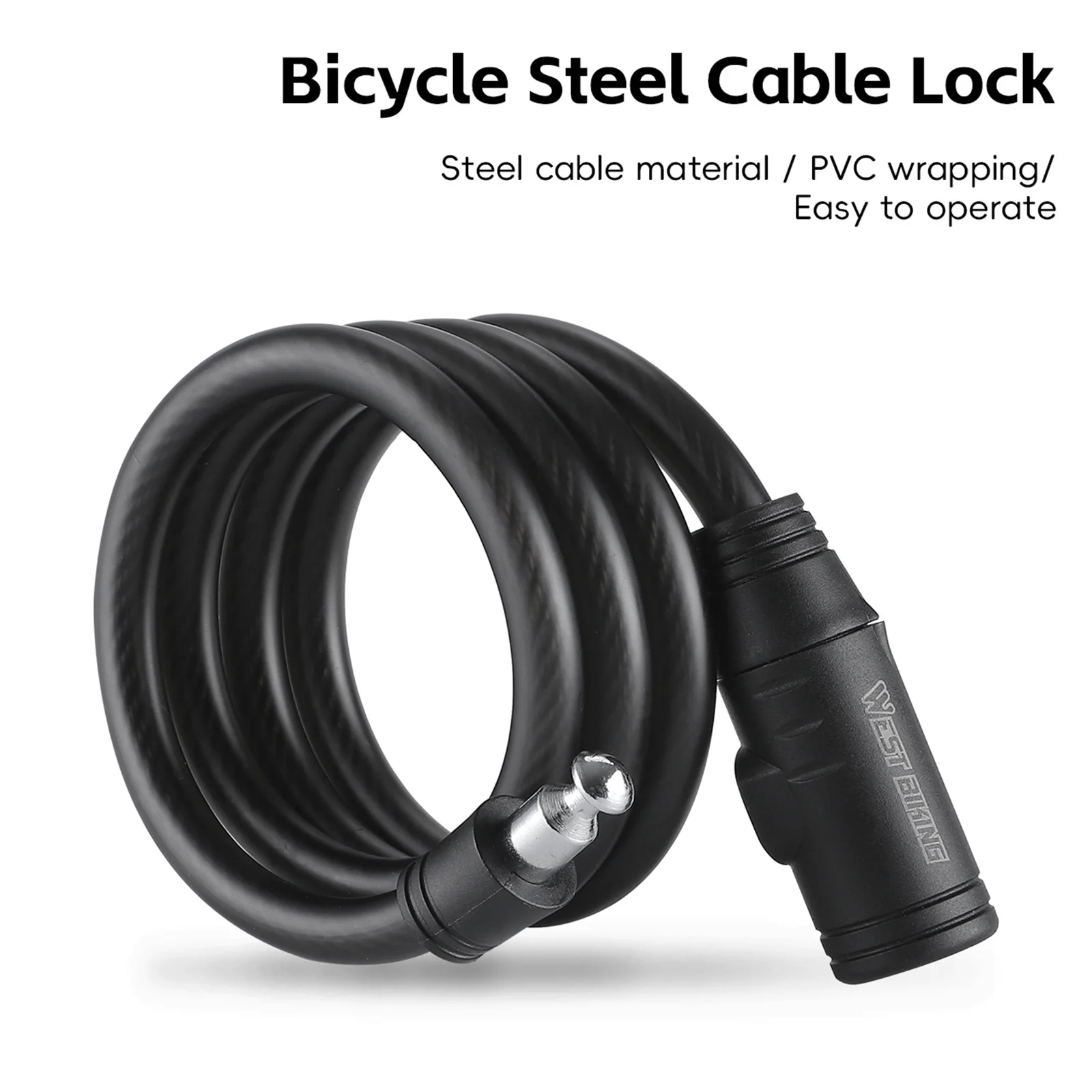 Bicycle Steel Cable Lock High Strength Anti-Theft Lock Scooter E-Bike Waterproof Safety Lock Bike Accessories