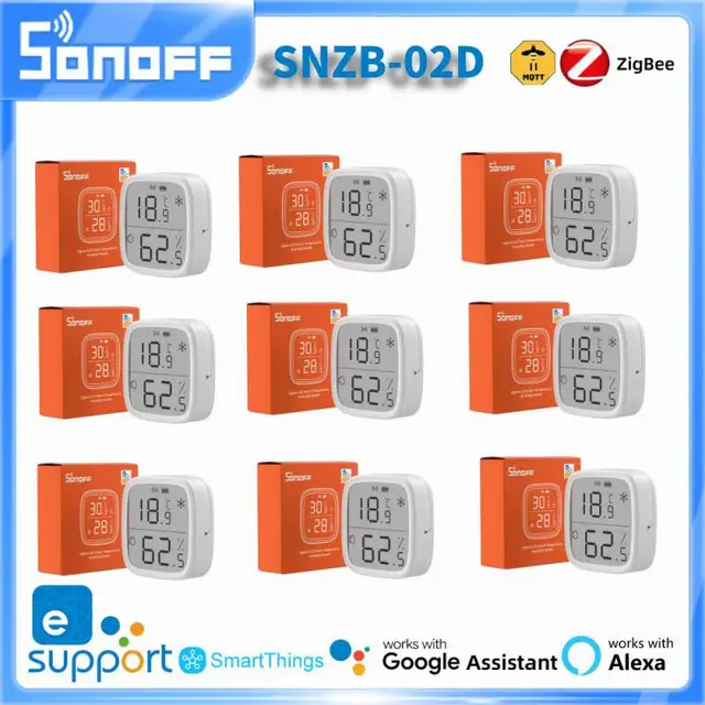 SONOFF SNZB 02d Zigbee Temperature Humidity Sensor SNZB-02D With LCD Screen For EWeLink Zbbridge Pro Alexa Google Home Assistant 1