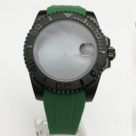 

Watch Accessories Modification for Rolex 316 Steel Watch Case Silicone Strap 40MM Fit for NH35 NH36 Mechanical Movement Men