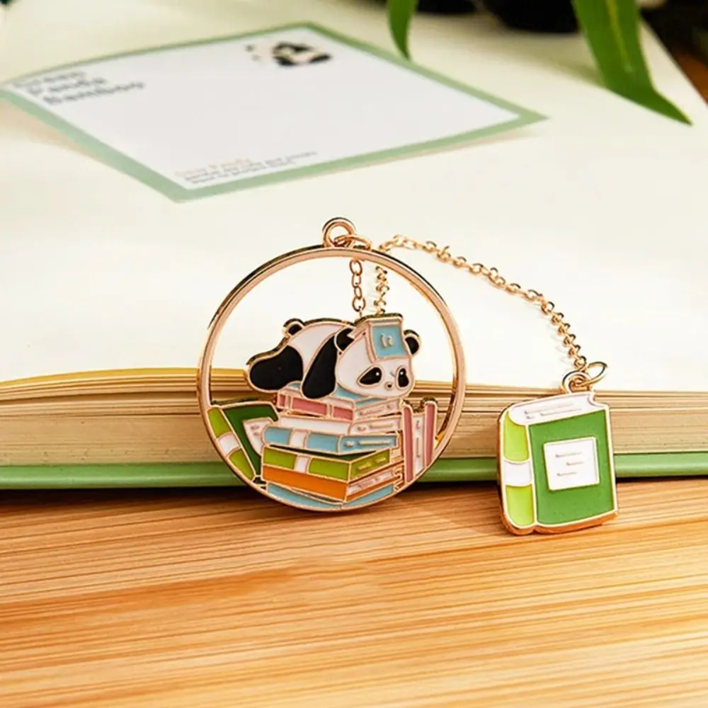 Panda Metal Bookmark Chinese Style Painted Tassel Pendant Pages Separator Tags Stationery School Office Supply animal bookmark,bookmarks stationery supplies