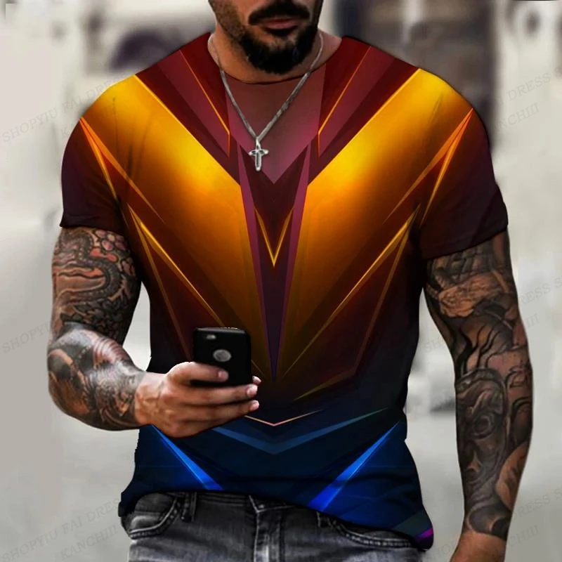 Diamond 3D Printed T-shirt Men Fashion Short Sleeve Tshirt Outdoors Round Neck Tshirt Oversized Tops Tees Stereoscopic Clothing_voghion.com