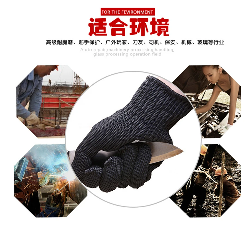 

Grade 5 steel wire wear-resistant and cut resistant gloves, stab resistant gloves, stainless steel wire gloves, self-defense tac