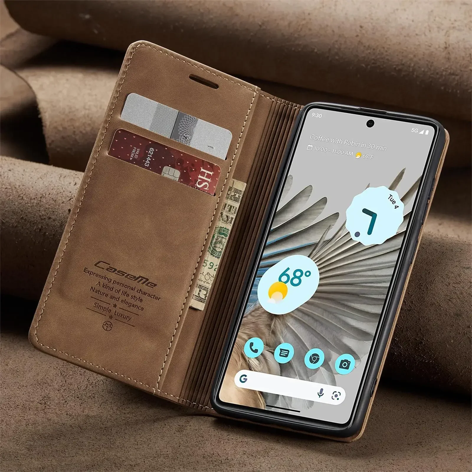 Funda Soporte Cierre Magnético Funda Tipo Cartera Para Google Pixel 6 Pro - Piel Sintética Funda Tarjetero Magnética