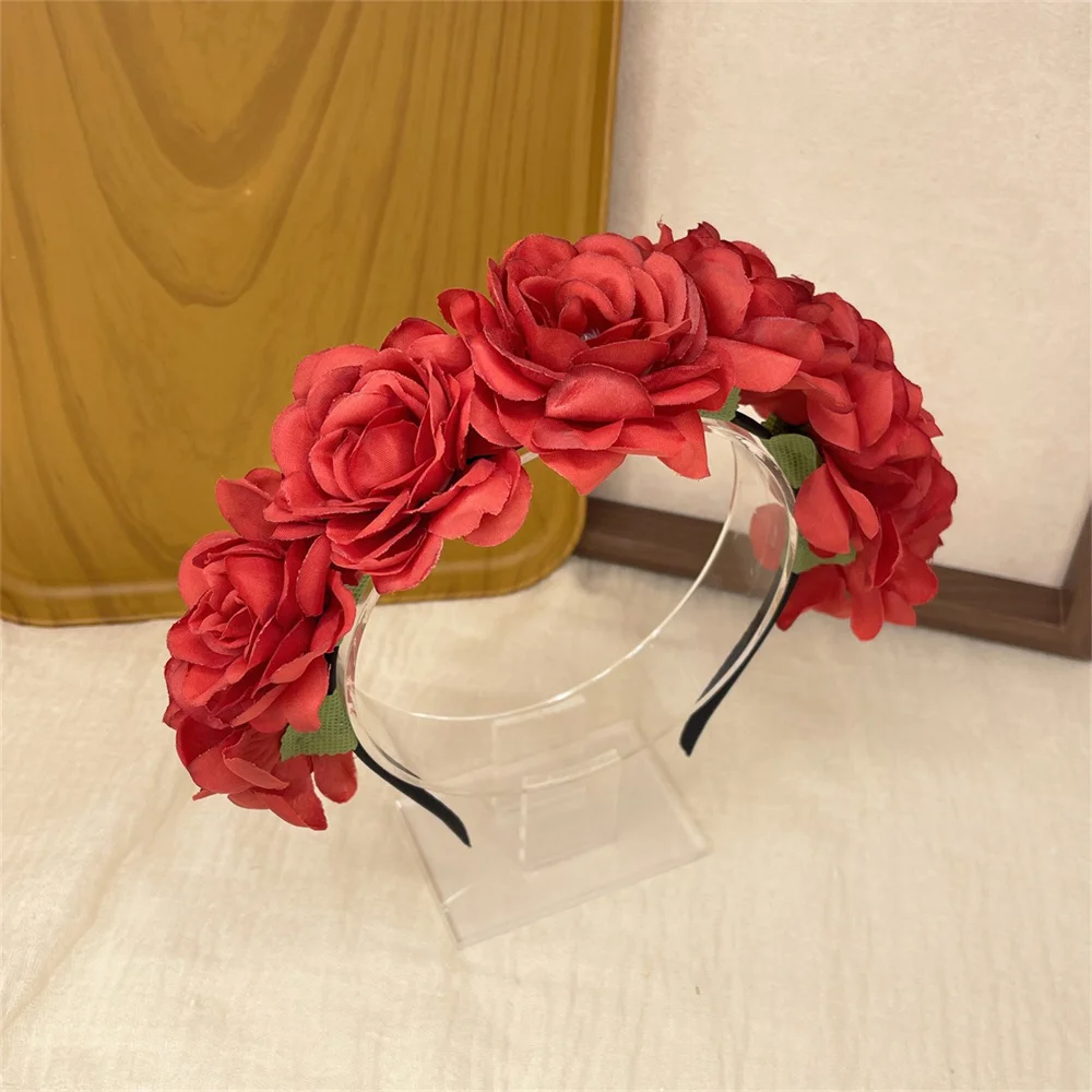 Blumen girlande romantische Kränze Braut Girlande Kopf Reifen Mode böhmische Braut blume Haarschmuck Kinder Stirnbänder Geschenke – Detail 4