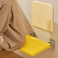 Home Non-slip Elderly Bathing Special Back Bathroom Chair Folding Wall-mounted Bathroom Seats Shower Chair Changing Shoe Stool 1