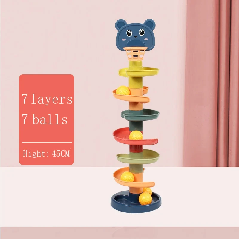 Montessori Baby Track Rolling Ball Toys Early Educational Puzzle Training Finger Skill Toy Kids Sensory Game Slide Ball Toy Gift 4