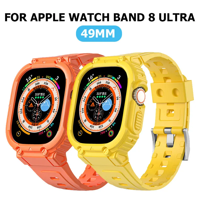 Tpu Silicone Strap Correas Para Apple Watch Band 8 Ultra 49mm 45mm 38mm