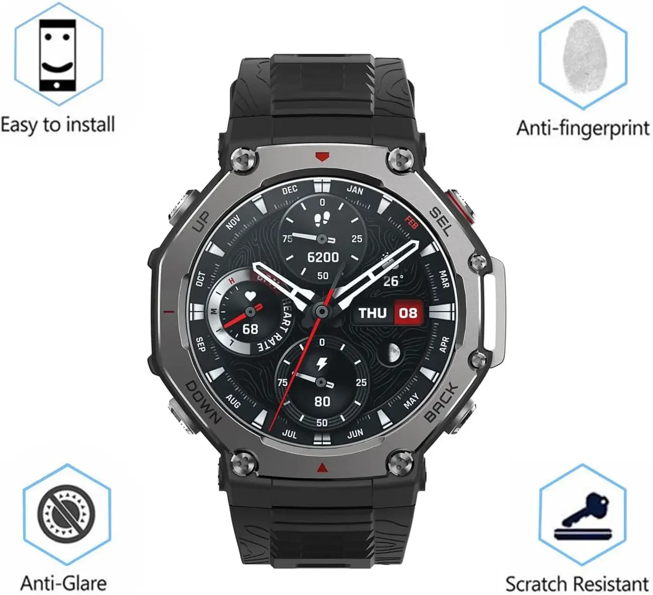 Premium Full Coverage Tempered Glass Screen Protector for Smartwatches – Ultimate Protection Film