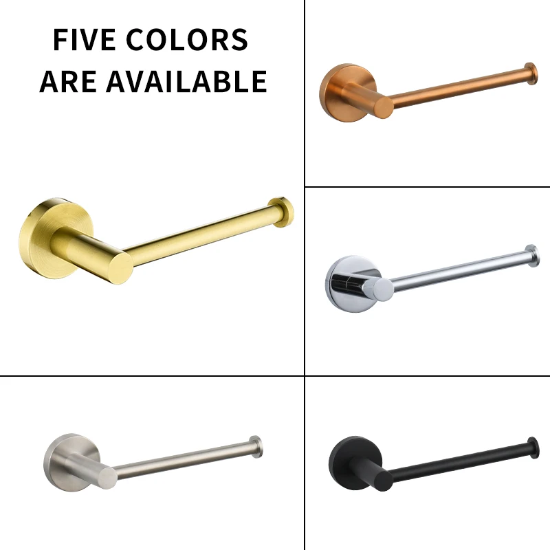 Brushed Gold Toilet Paper Tissue Holder Wall Mount Kitchen Roll Paper Holder Black Chrome Brushed Nickel Bathroom Accessories