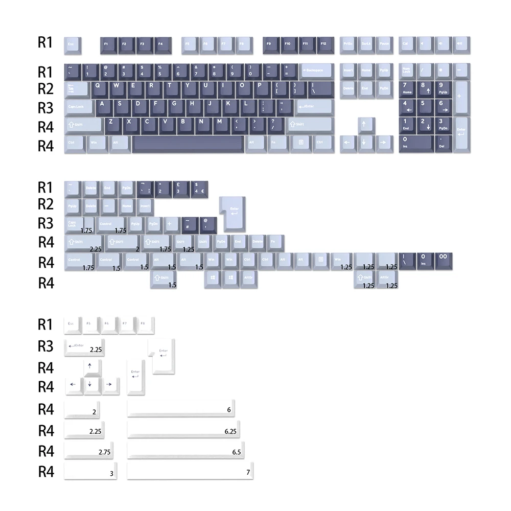 Ghost Rounds Doubleshot Keycap Teclado Dmx 60 65 87 104 Wob Bow Dmg Apollo Pesca Shoko Nautilus Marrs Verde Azul Samurai - Imagem 3
