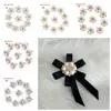 DIY 10pcs/set Flower Rhinestones Buttons Pearl button wedding decoration Diy Alloy  Cryustal Bow Accessories 6