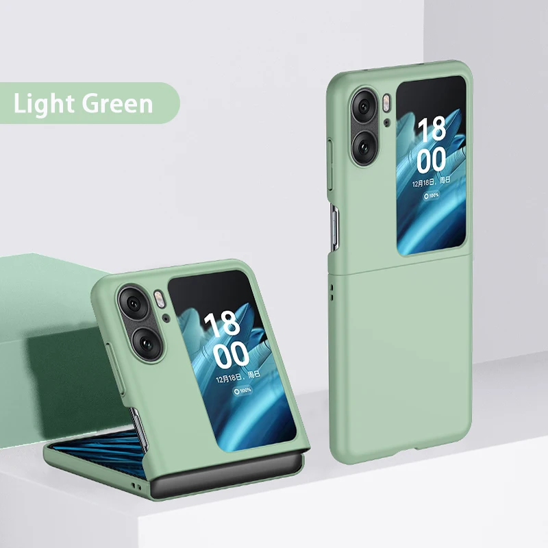 Funda Bumper Lujo Cuero y Plastico Mate Carcasa SD3 para Oppo Find N2 Flip  5G Verde